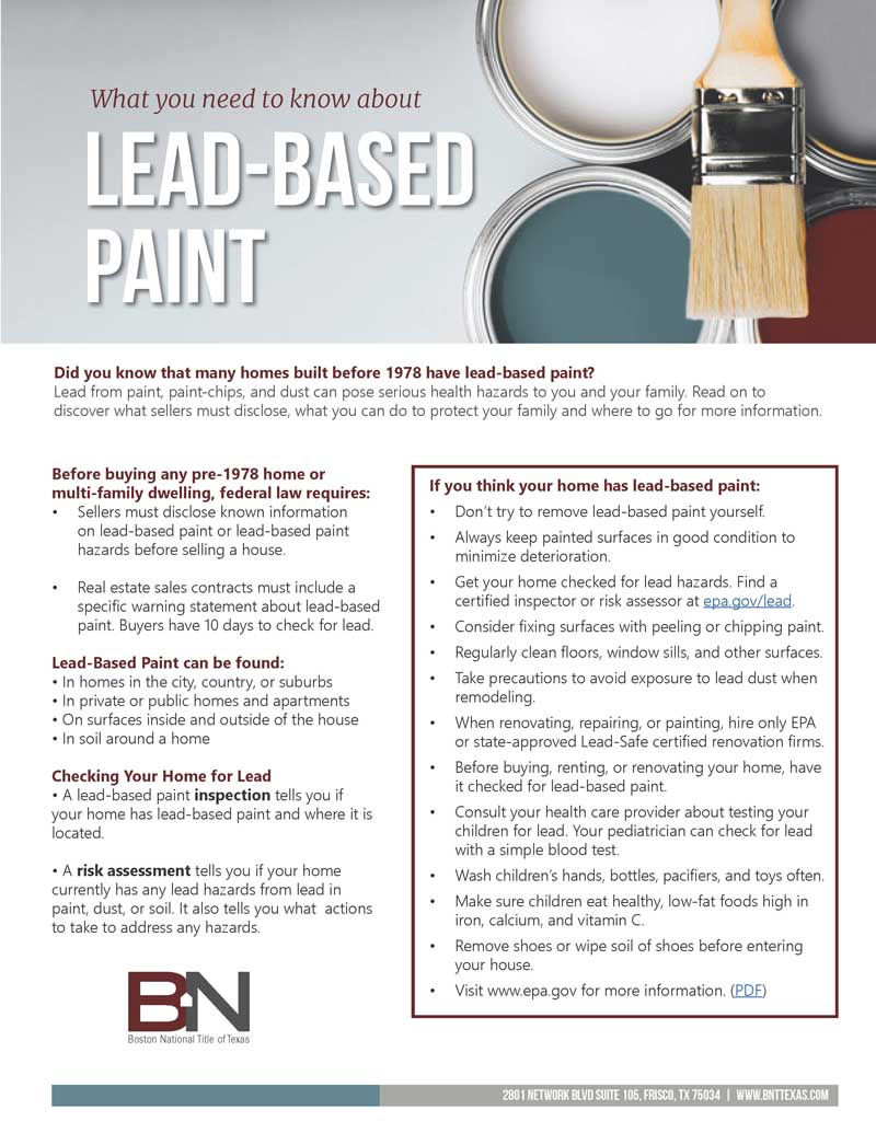 Lead Based Pain Disclosure